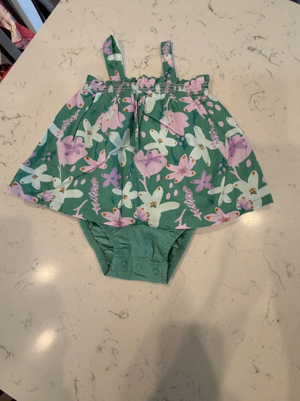 Carter’s Green Floral Dress with Bloom Print (18-M)